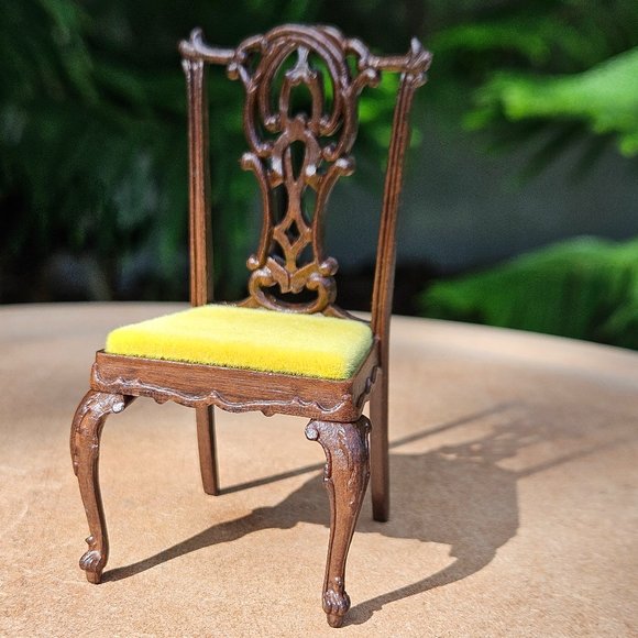 COPY - Chippendale Goebel Dollhouse Miniature Chair - Picture 1 of 14